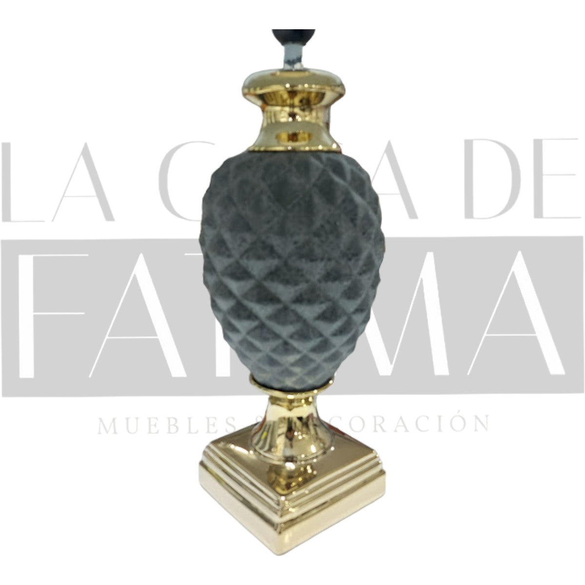 Lámpara de mesa marmolada GENOVA NEGRA