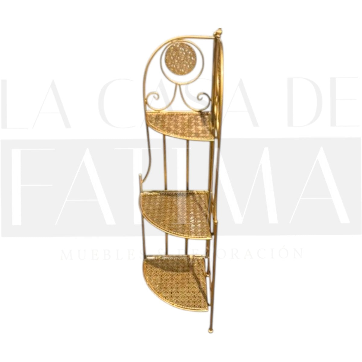 Repisa Esquinera Metálica Dorada