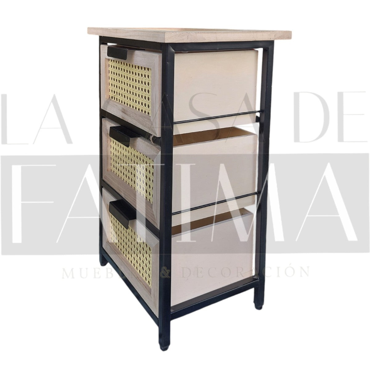 Cajonera Junco Negro 3 Cajones