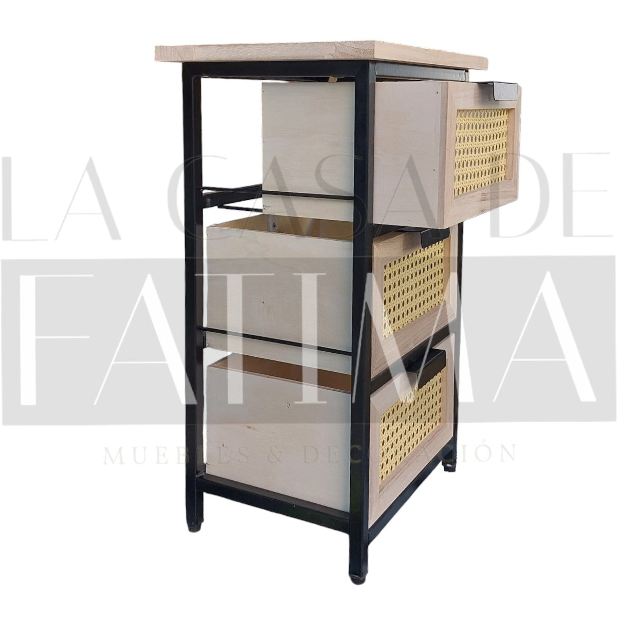 Cajonera Junco Negro 3 Cajones