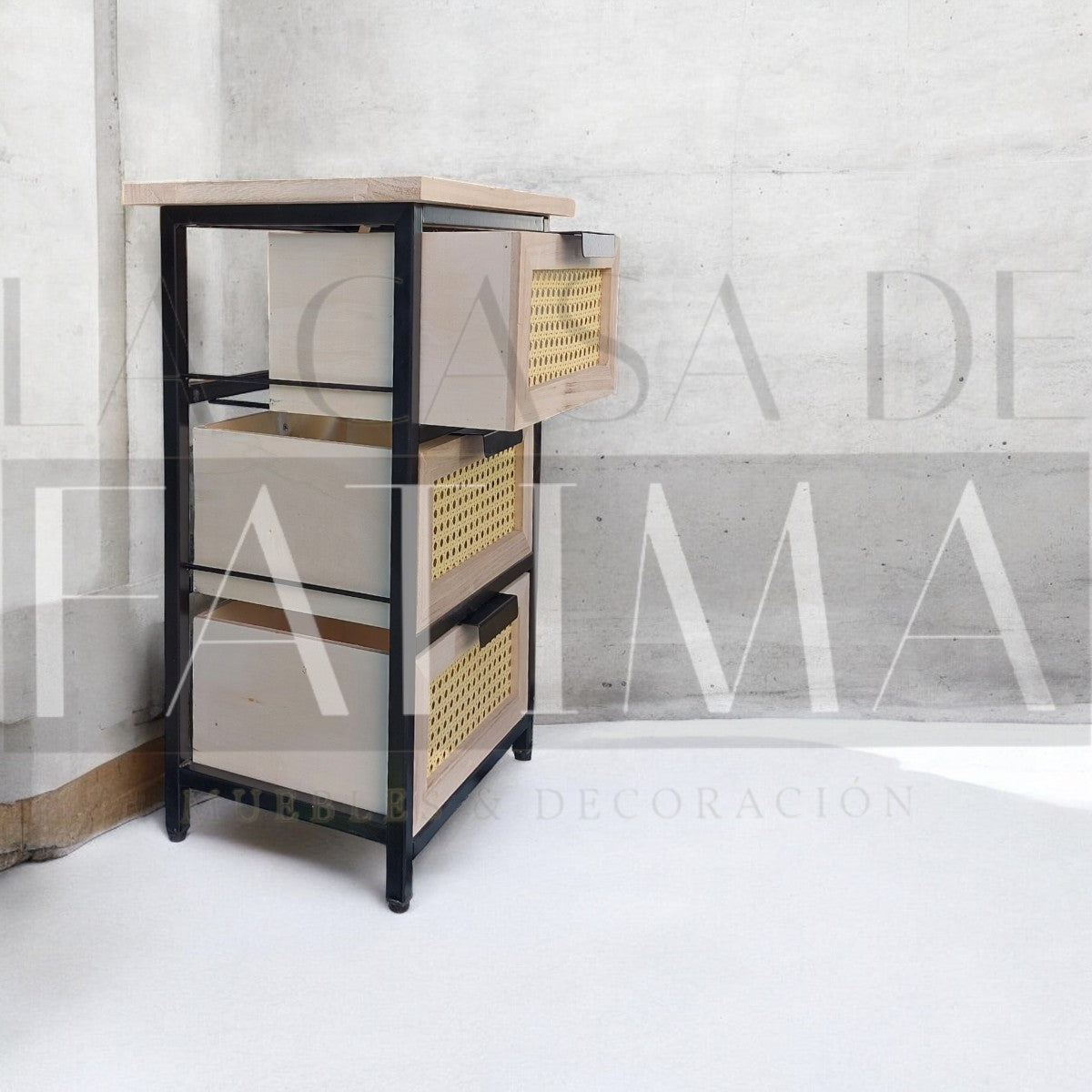 Cajonera Junco Negro 3 Cajones