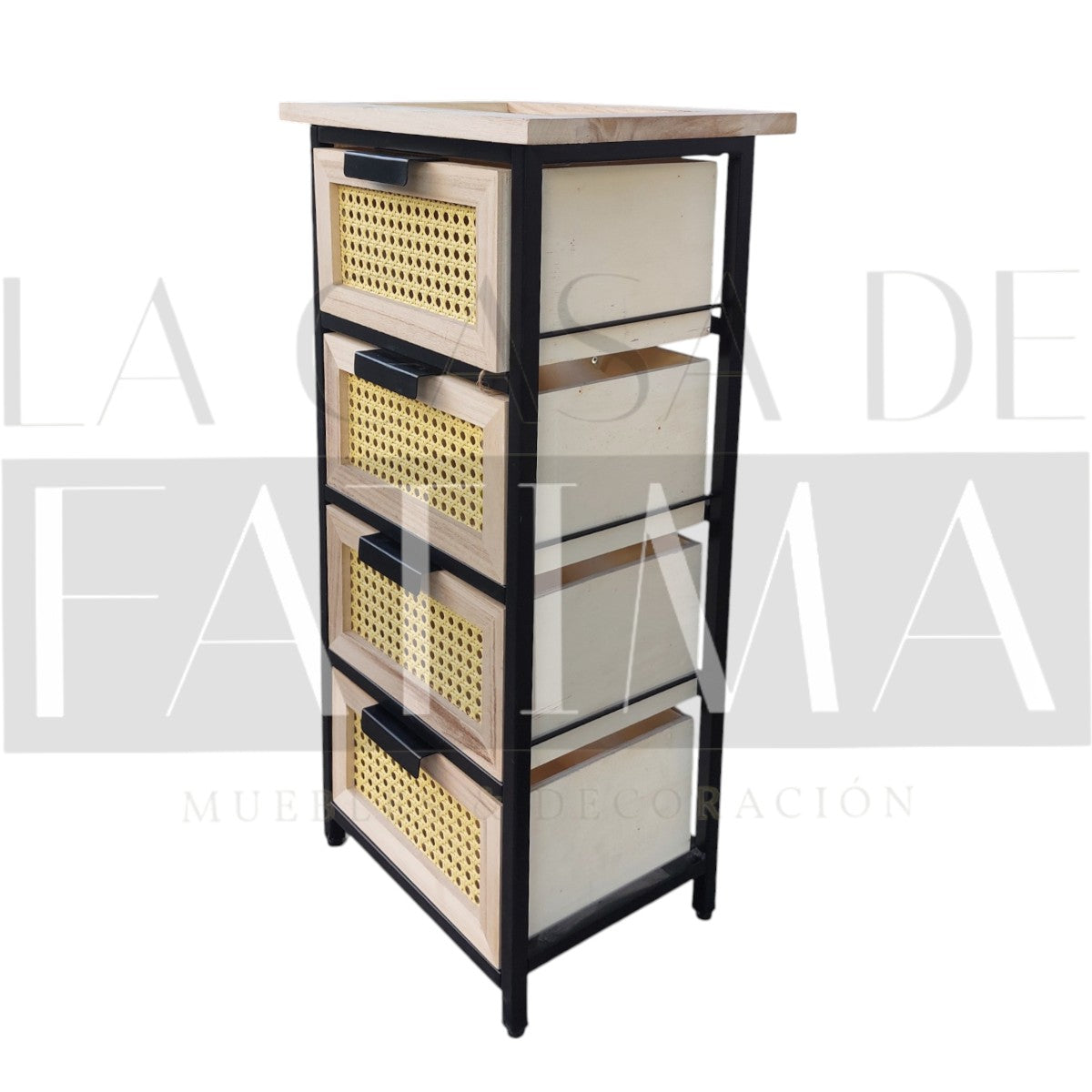 Cajonera Junco Negro 4 Cajones