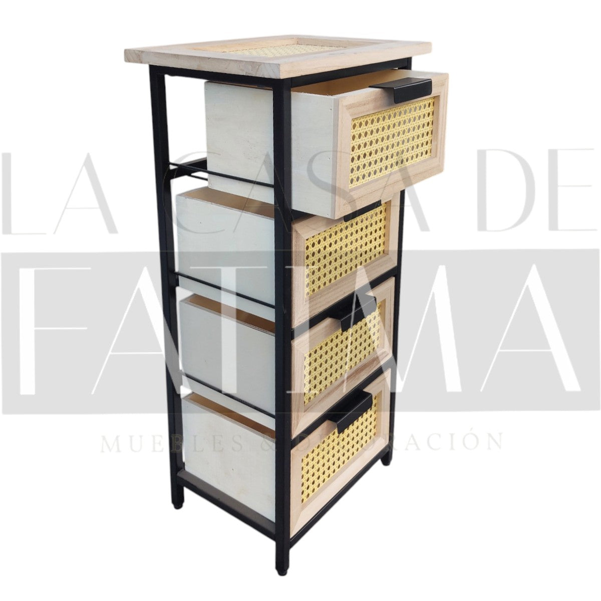 Cajonera Junco Negro 4 Cajones