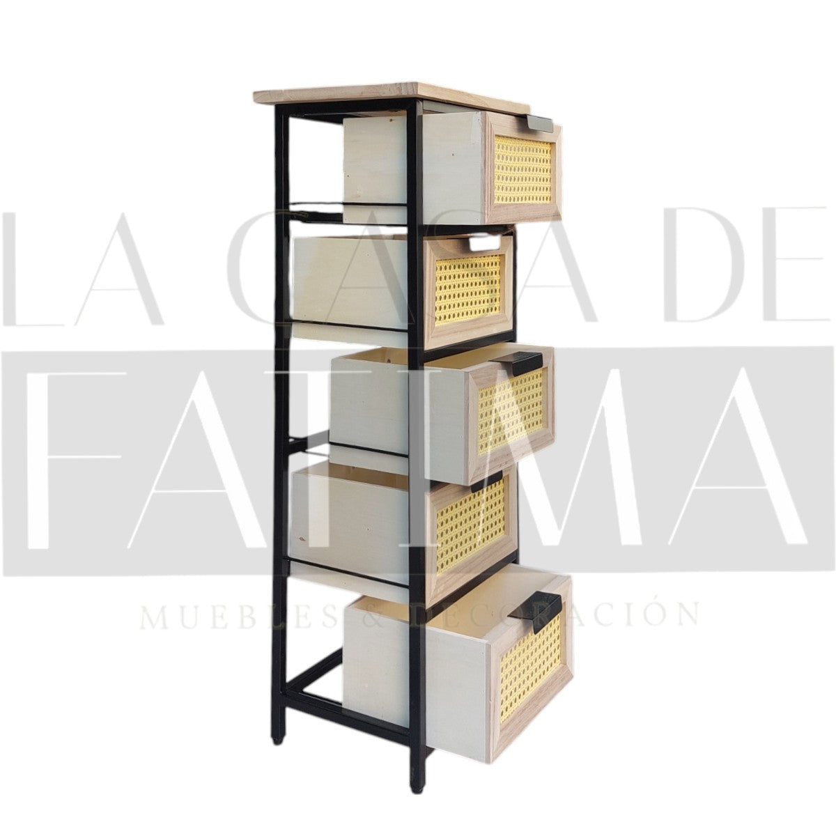 Cajonera Junco Negro 5 Cajones
