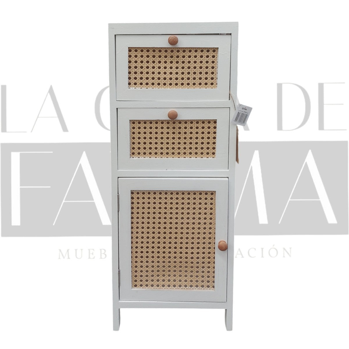 Cabinet Blanco Junco 1 Puerta 2 Cajones