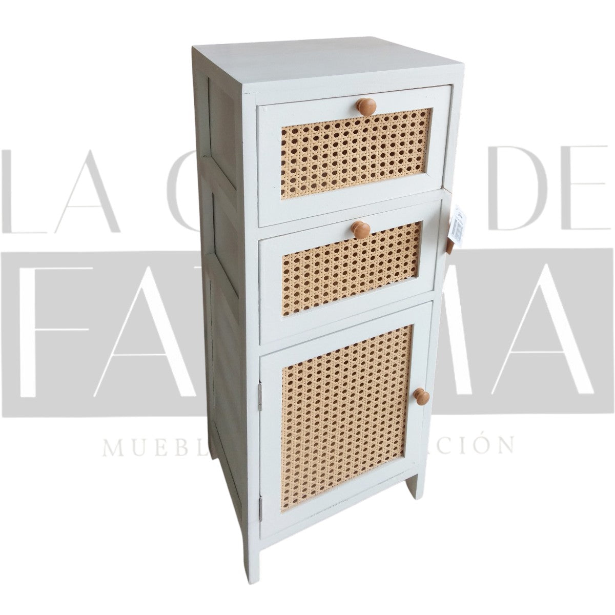 Cabinet Blanco Junco 1 Puerta 2 Cajones