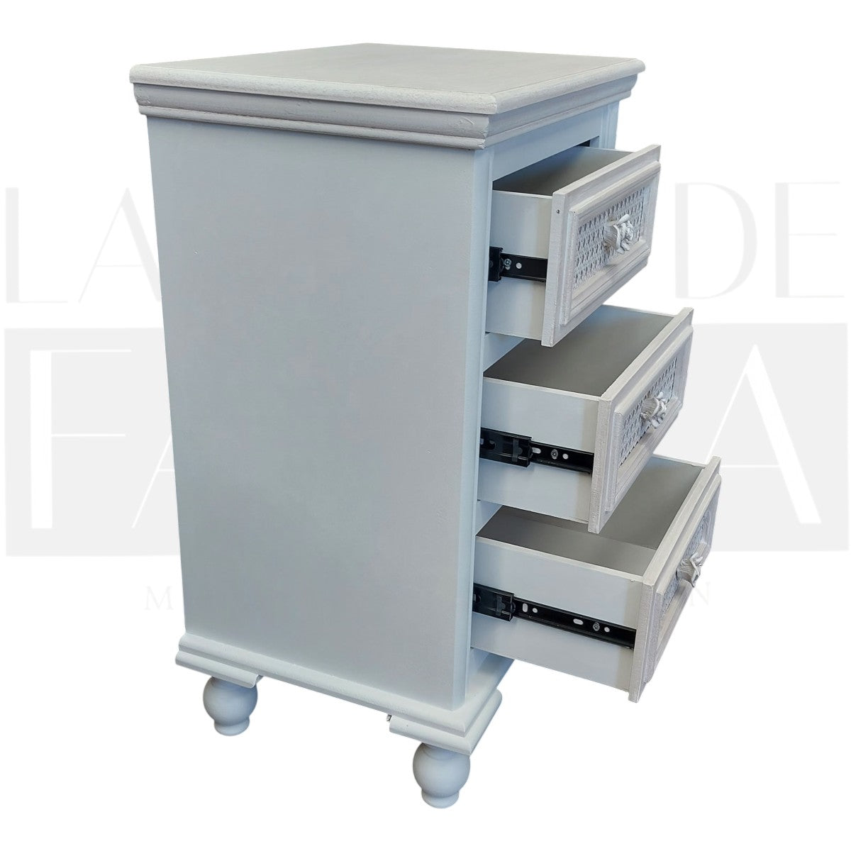 Velador Junco 3 Cajones con Rosas