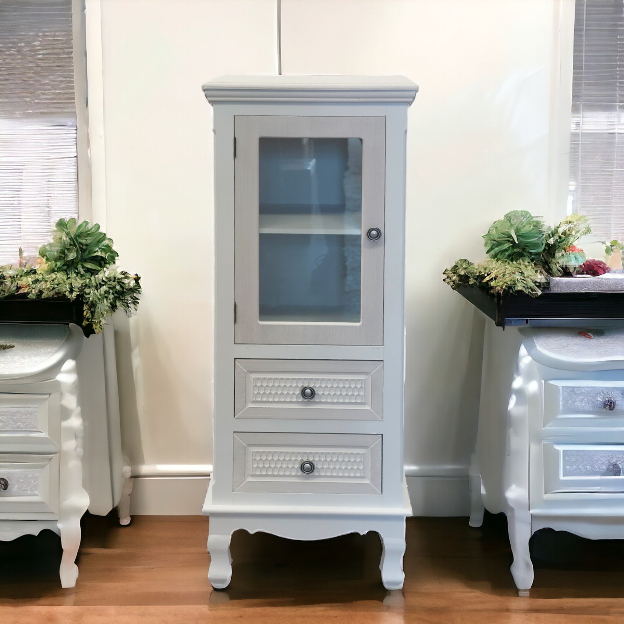 Vitrina Provenzal Colmena 2 cajones