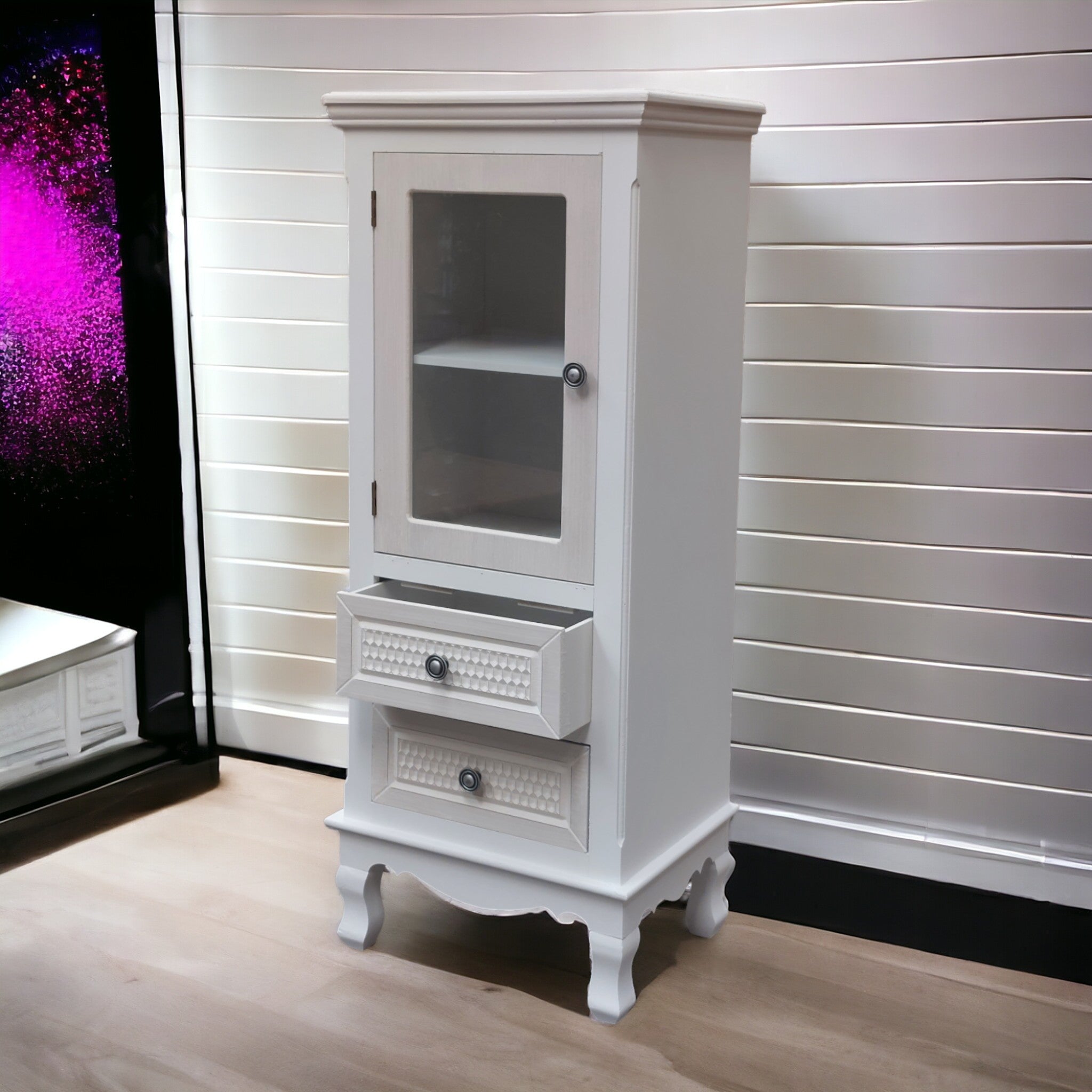 Vitrina Provenzal Colmena 2 cajones