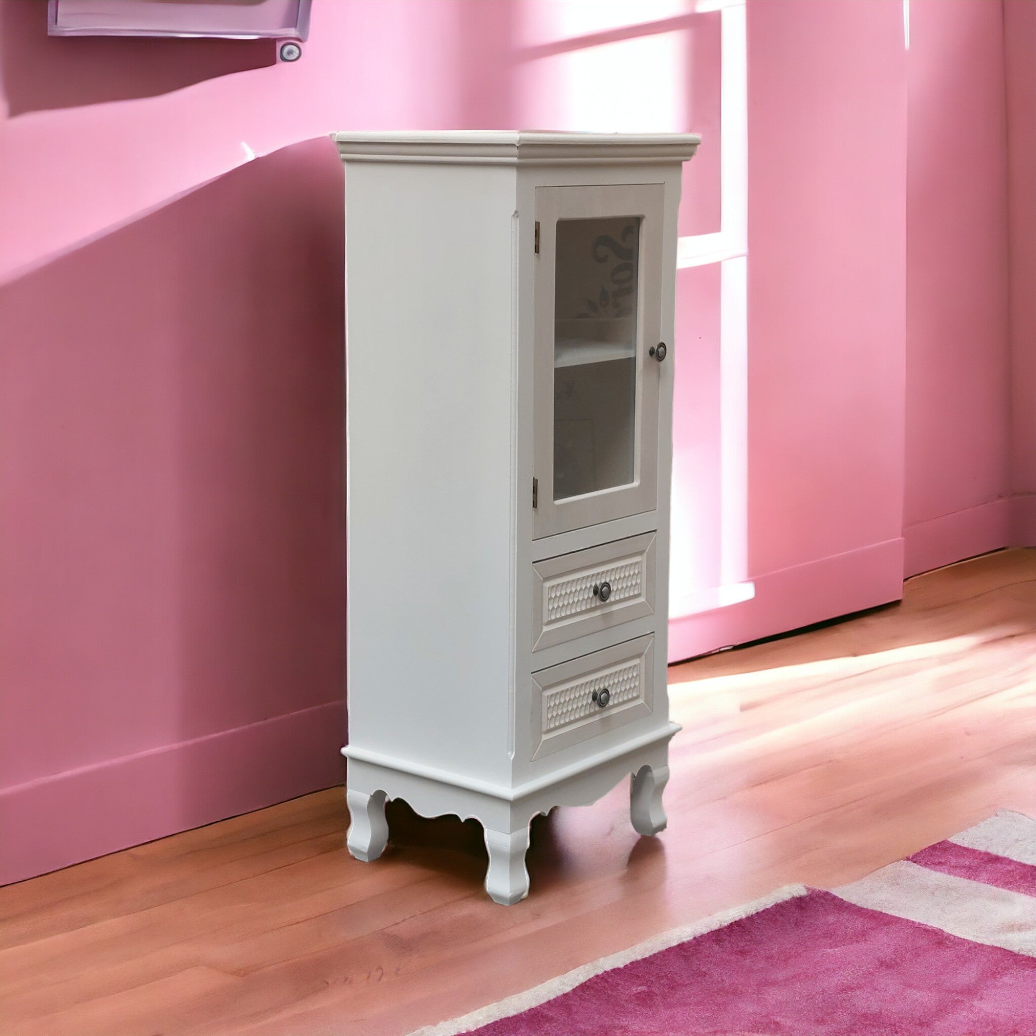 Vitrina Provenzal Colmena 2 cajones