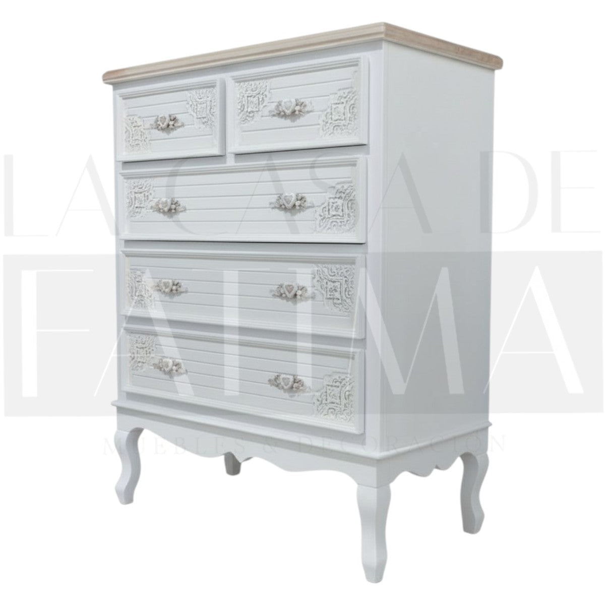 Cómoda Vintage 5 Cajones Heart