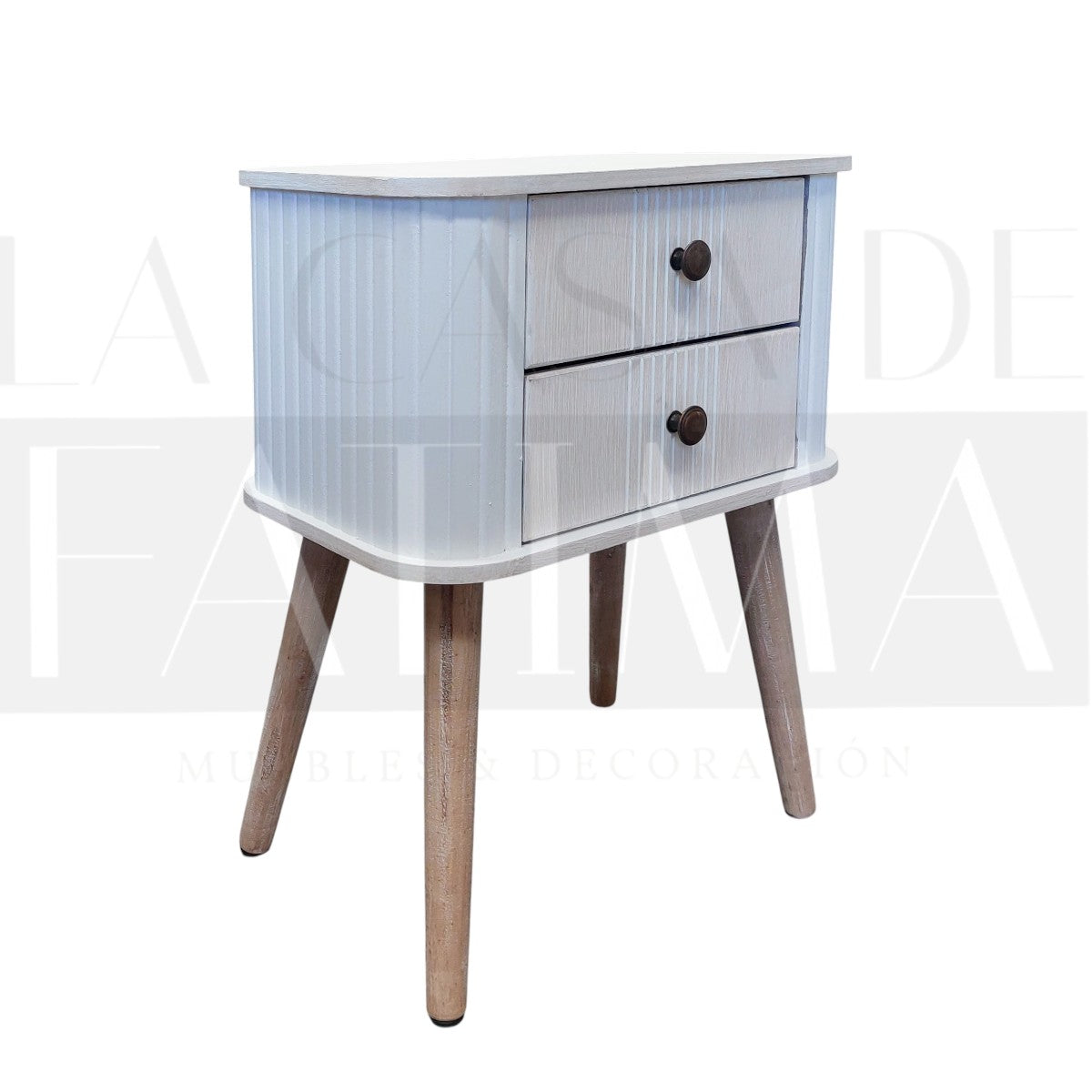 Velador Blanco Vintage 2 Cajones