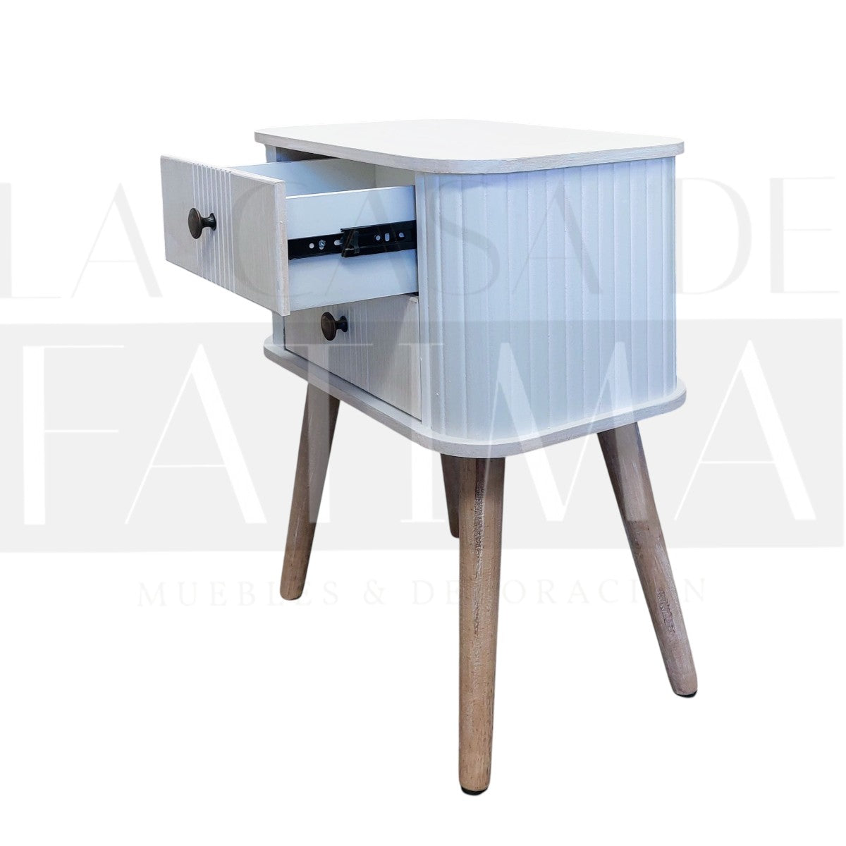 Velador Blanco Vintage 2 Cajones