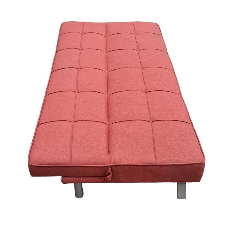 Futon Sofa Cama Lino Plegable Rojo