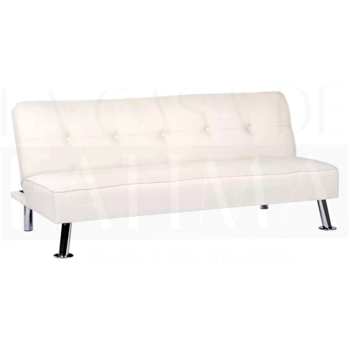 Futon eco cuero Crema