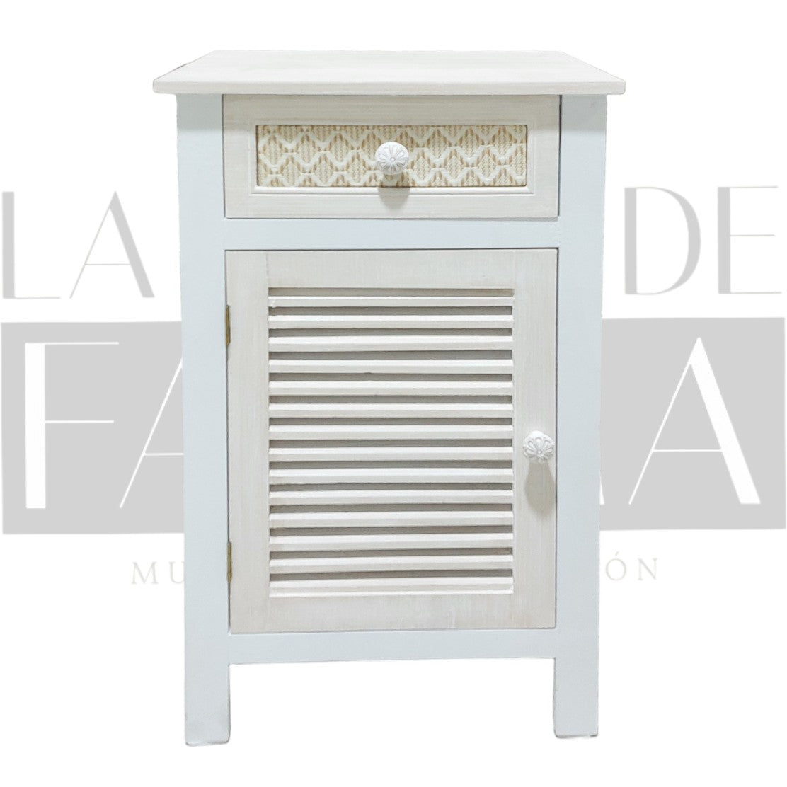 Velador Vintage Bicolor 1 Cajón 1 Puerta