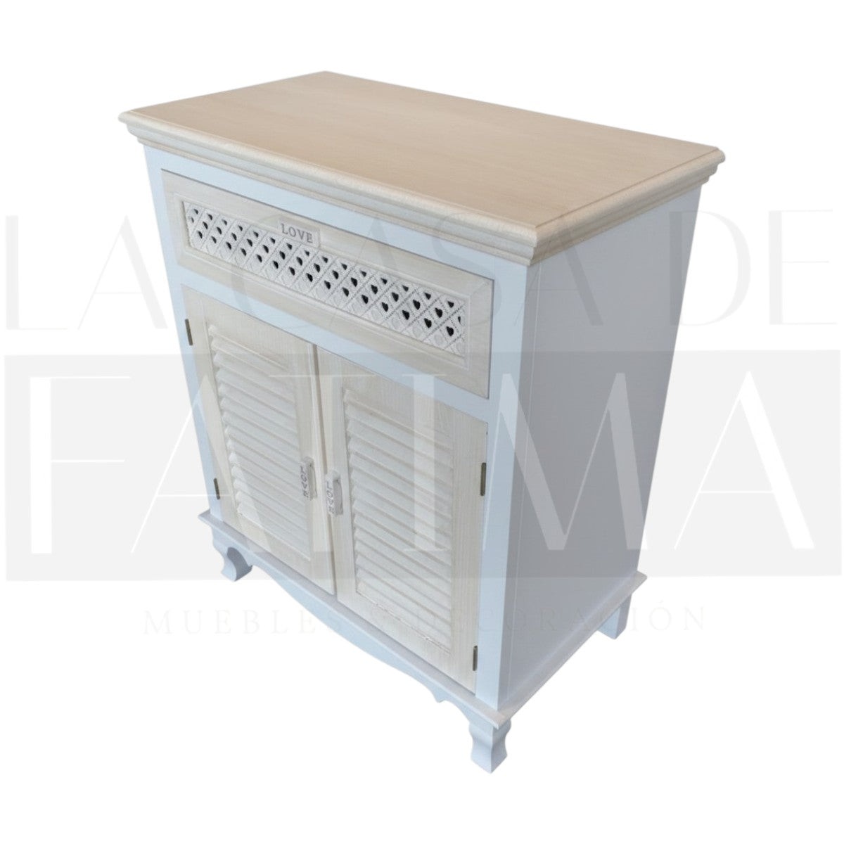 Velador Vintage Tejido 1 Cajón 1 Puerta