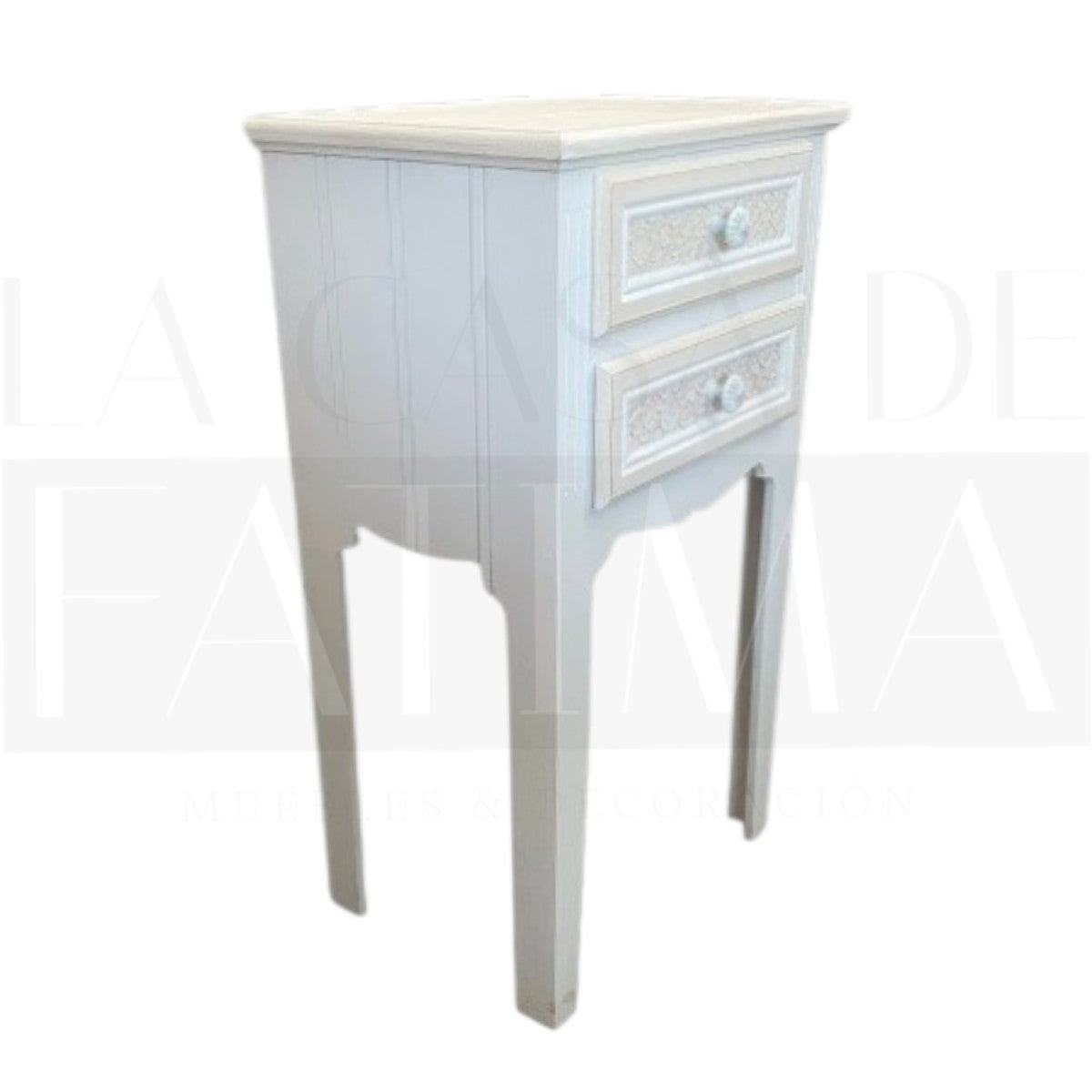 Velador Vintage 2 Cajones Tallados