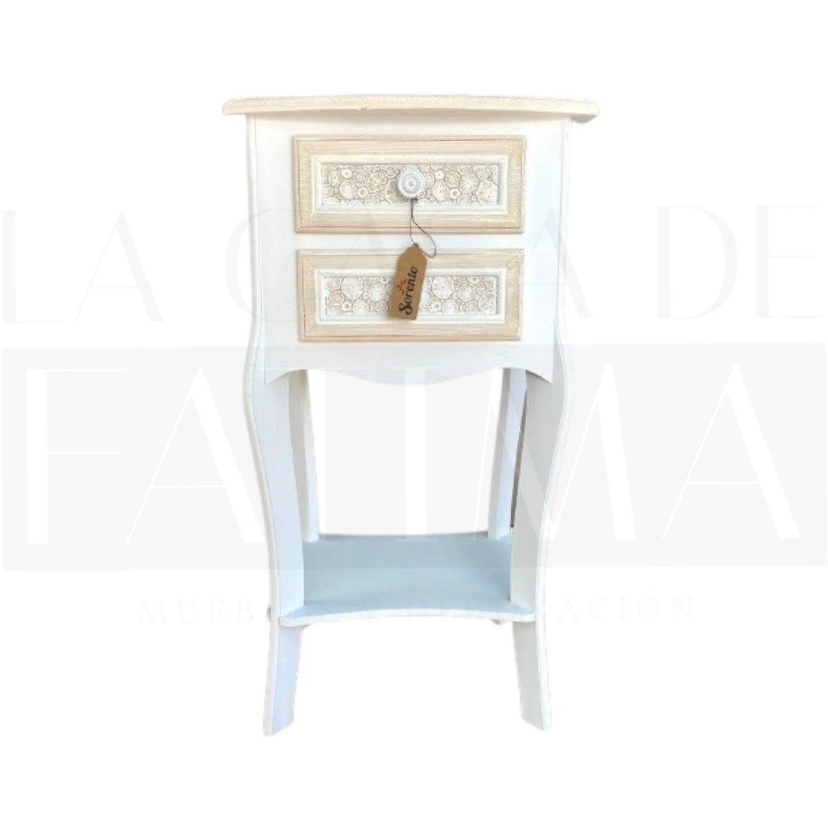 Velador Vintage 2 Cajones con Repisa