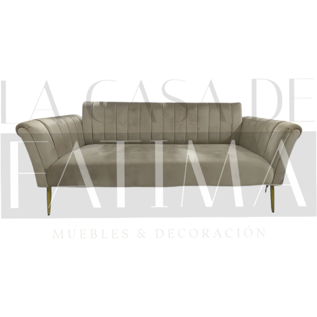 Sofá de Felpa 3 cuerpos Beige
