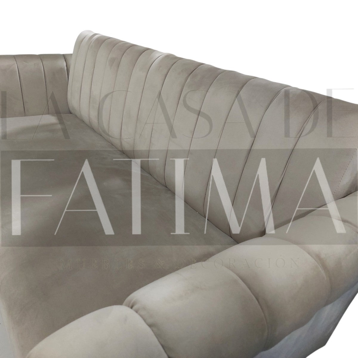 Sofá de Felpa 3 cuerpos Beige
