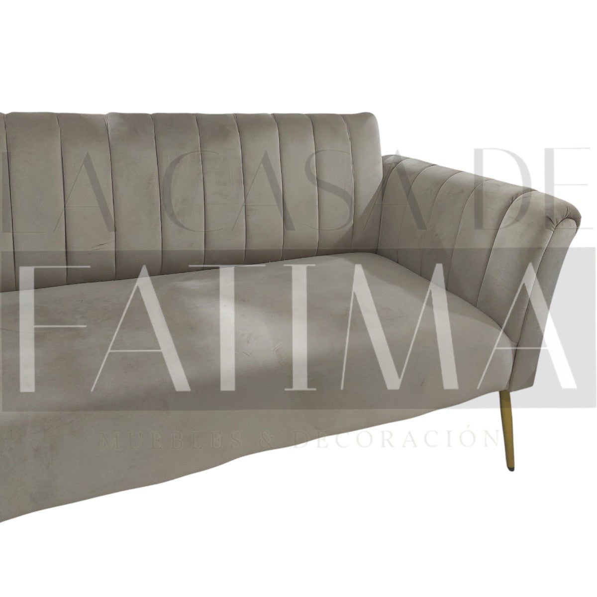 Sofá de Felpa 3 cuerpos Beige