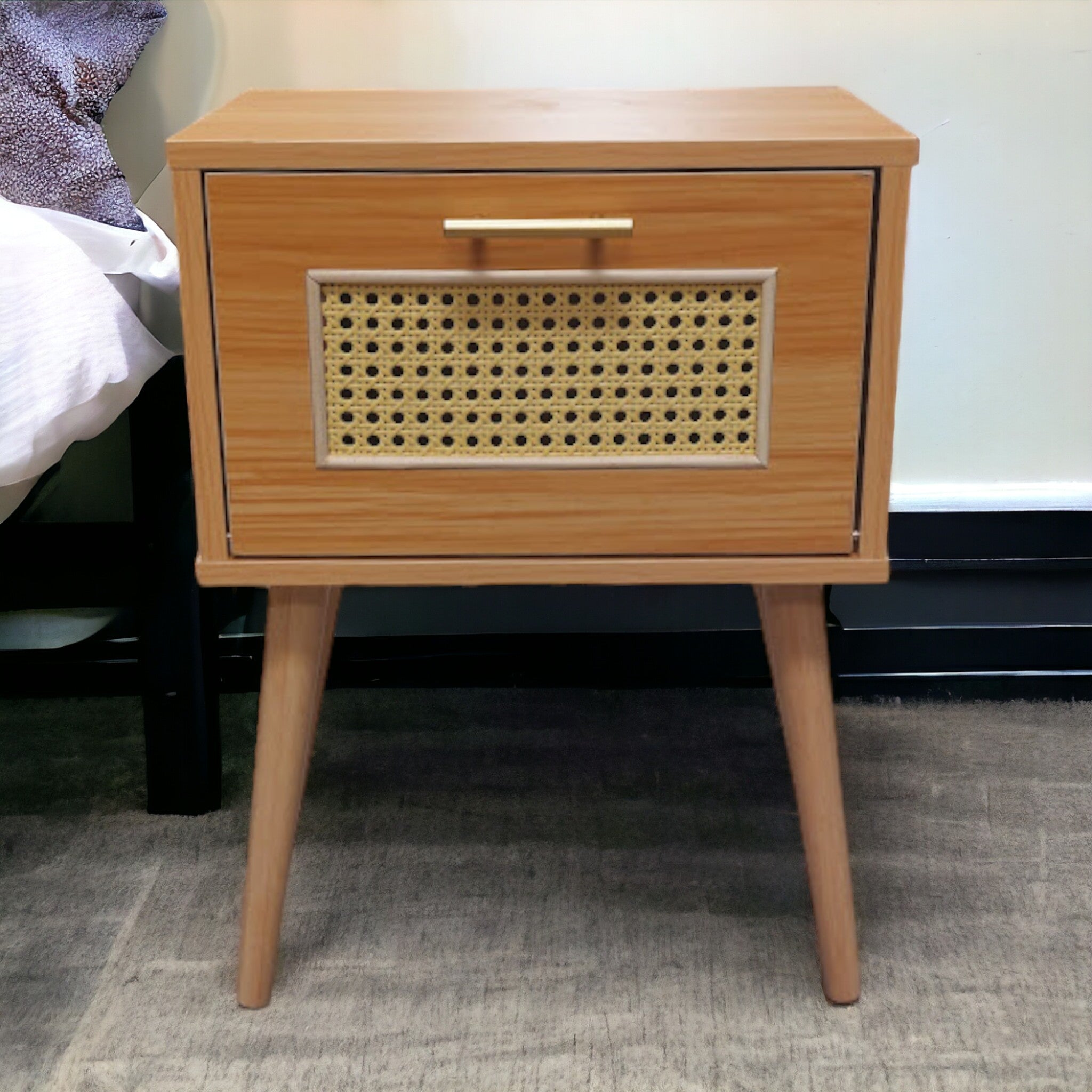 Velador Junco Café 1 puerta