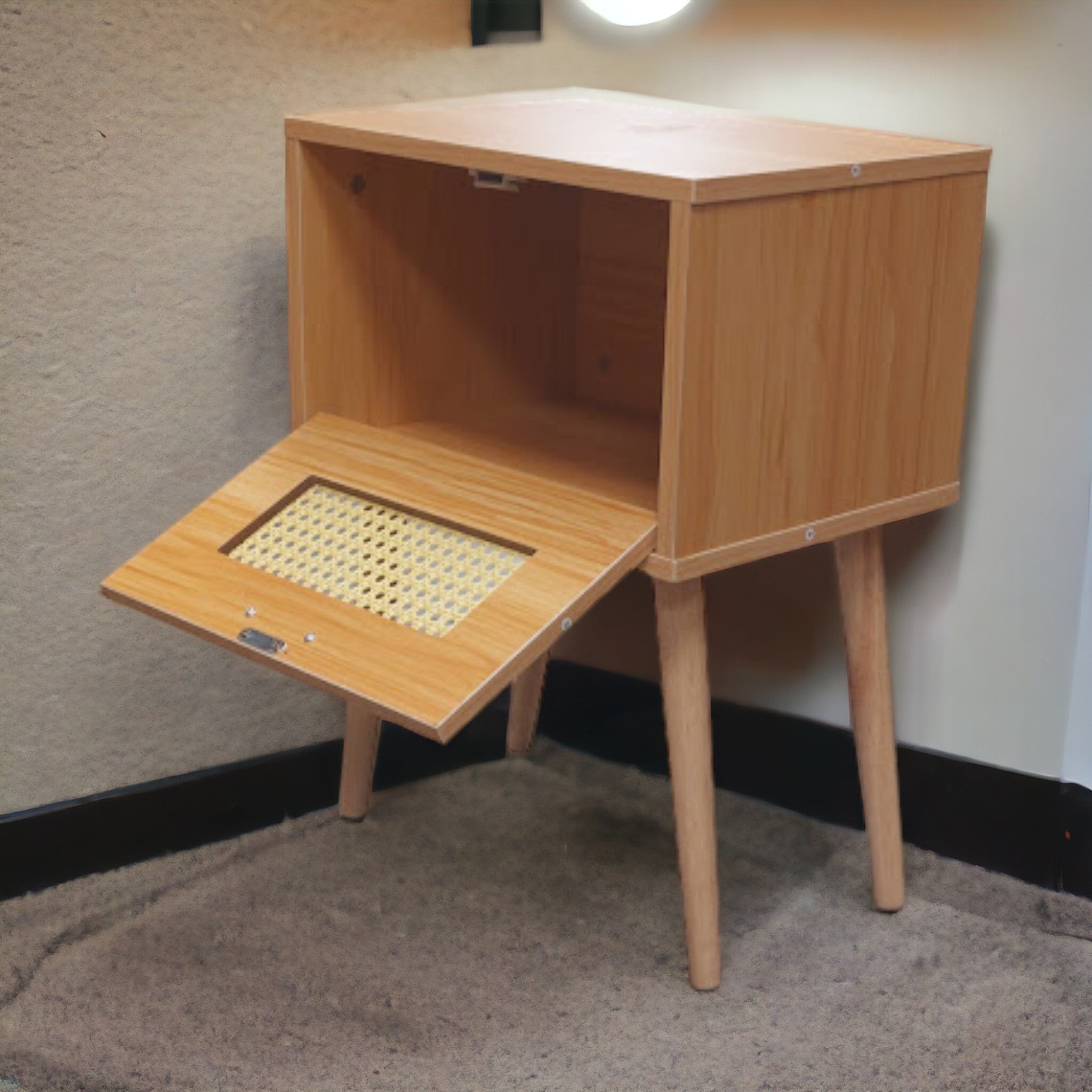 Velador Junco Café 1 puerta