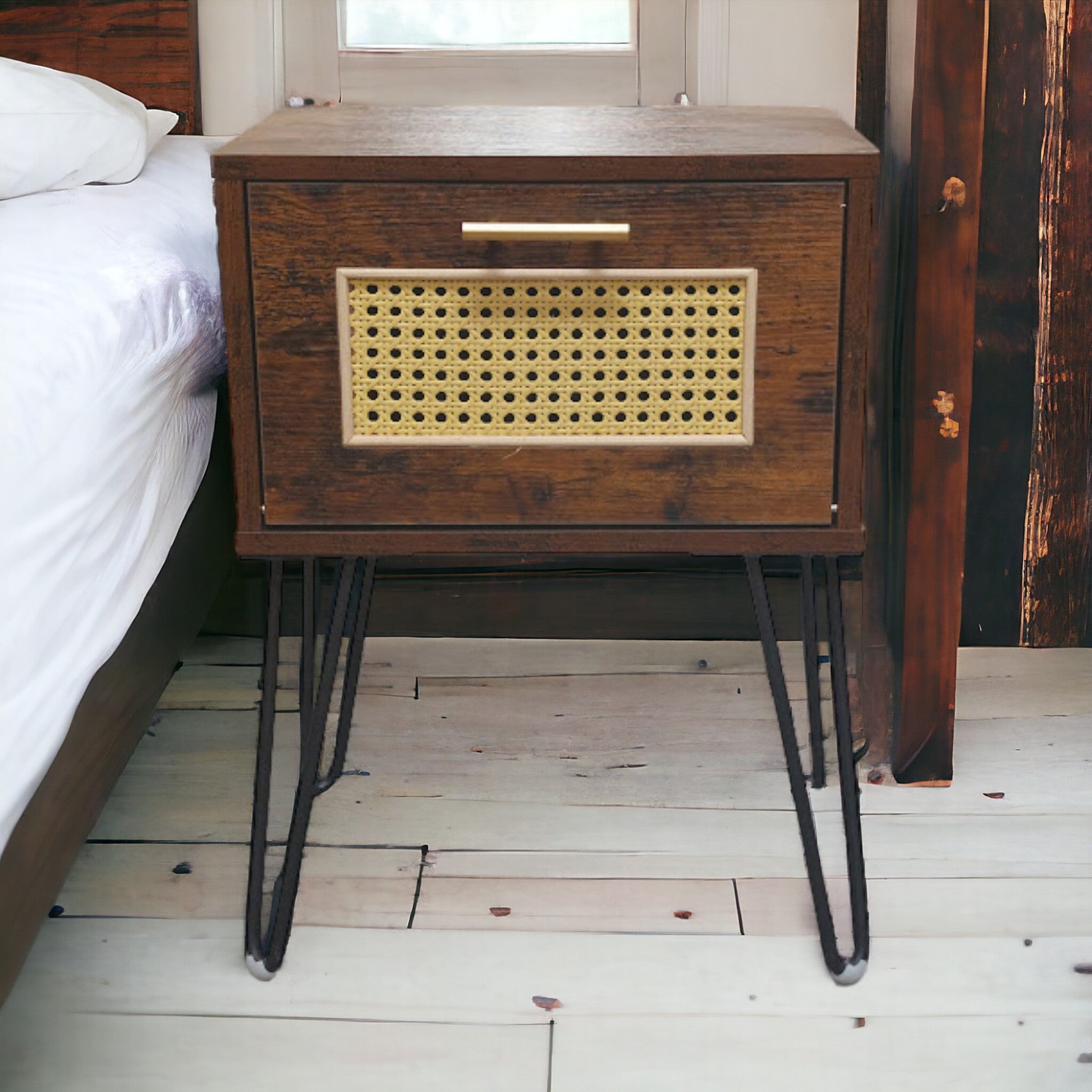 Velador Junco metálico 1 puerta