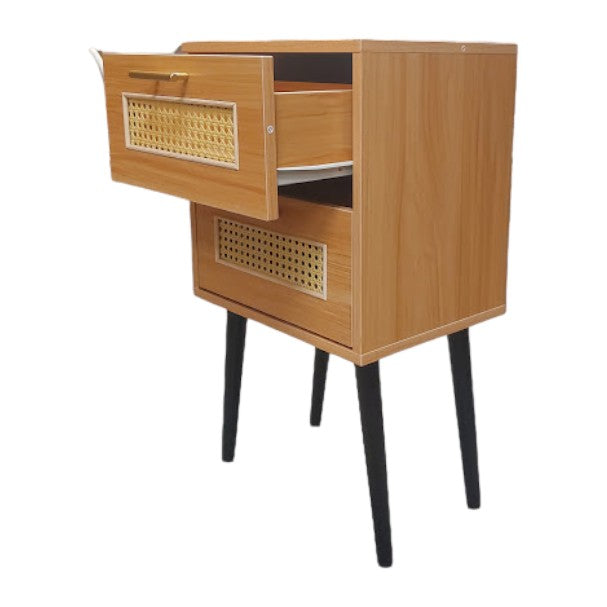 Velador Junco Café 2 Cajones