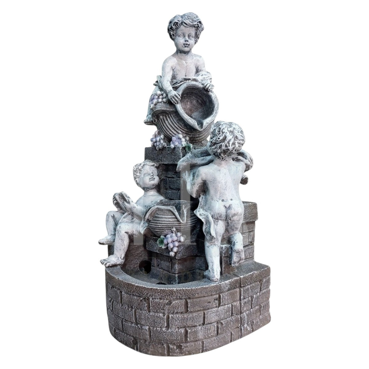 Fuente de Agua con Ángeles y Luz 53 cm