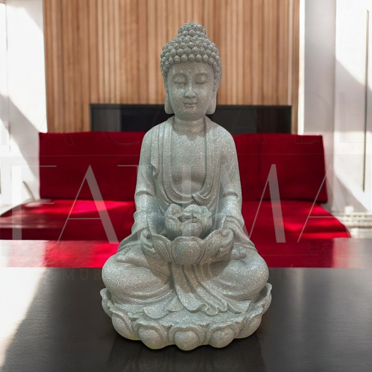 Fuente de Agua Buda Gris