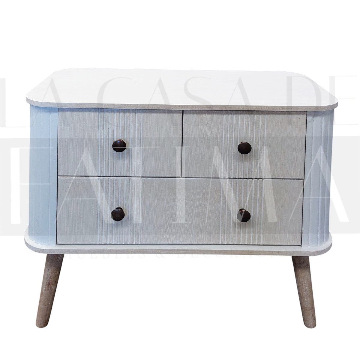 Velador Blanco Vintage 3 cajones