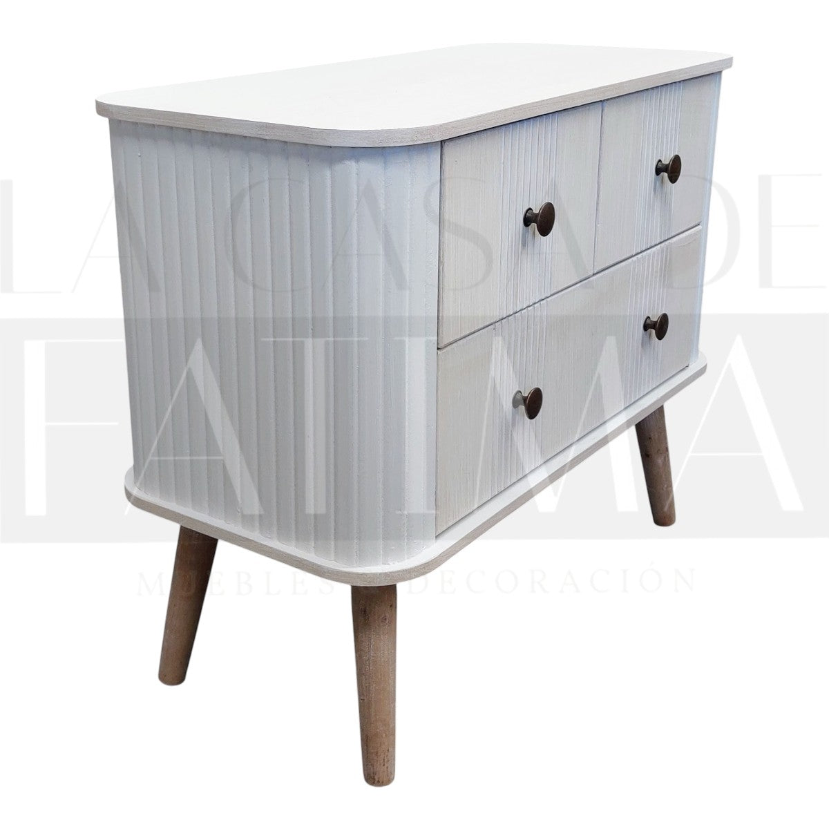 Velador Blanco Vintage 3 cajones