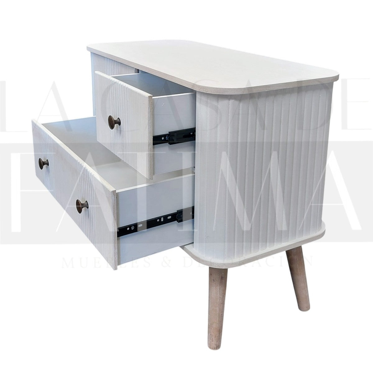 Velador Blanco Vintage 3 cajones