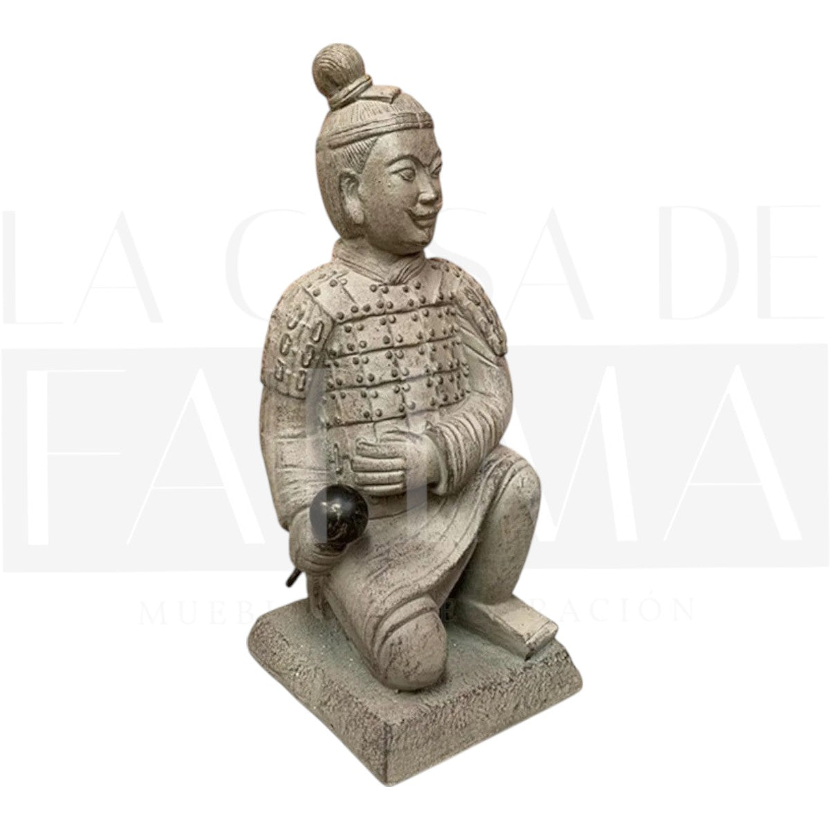 Figura decorativa Soldado de Terracota hincado Derecho