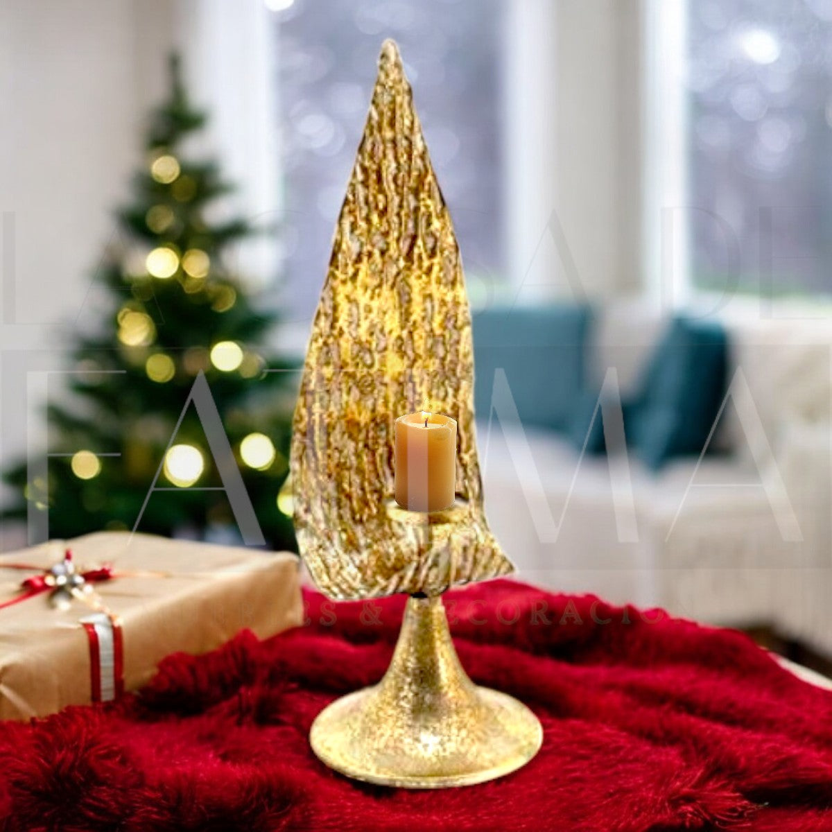 Candelabro Metálico Pluma