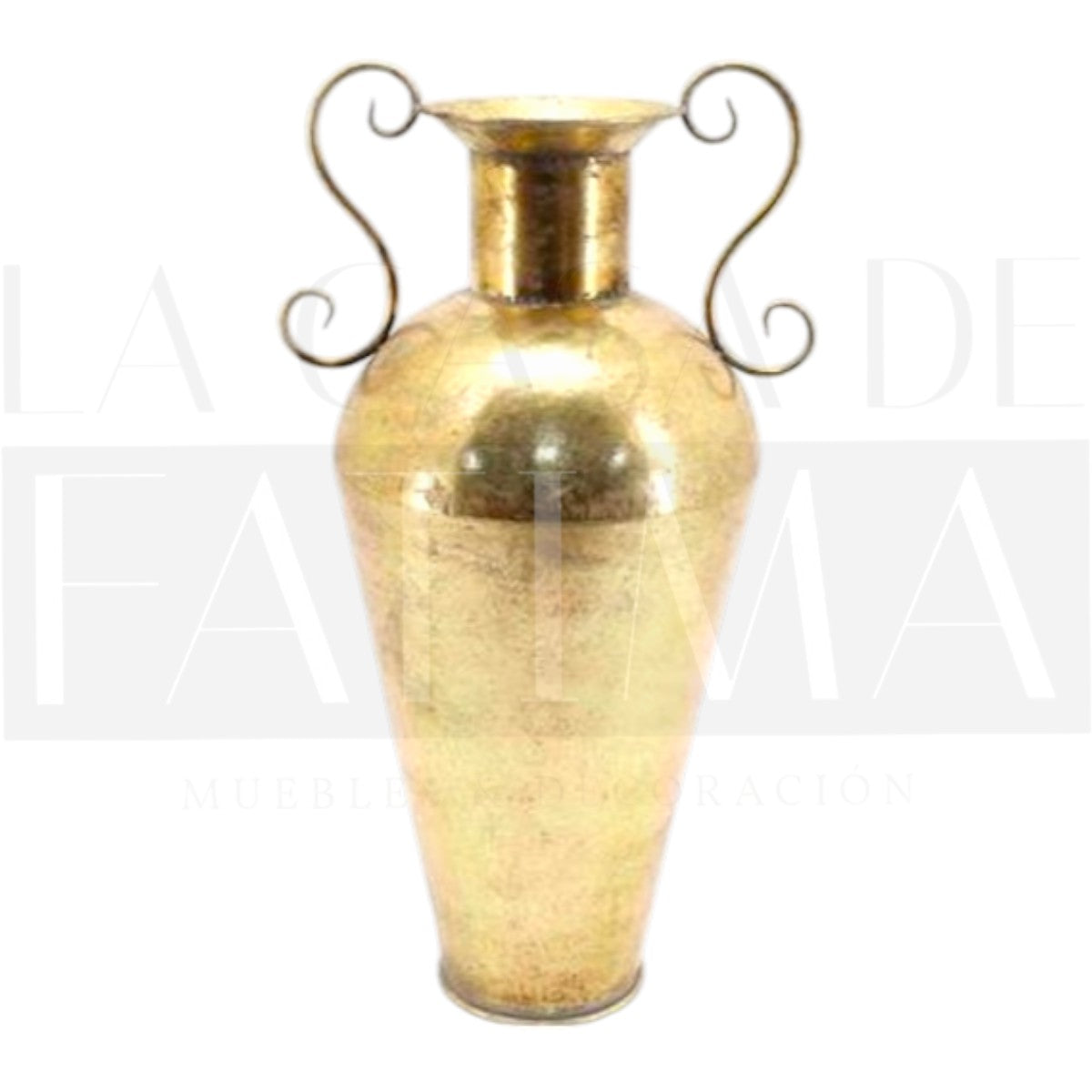 Vasija Metálica Dorada con Azas