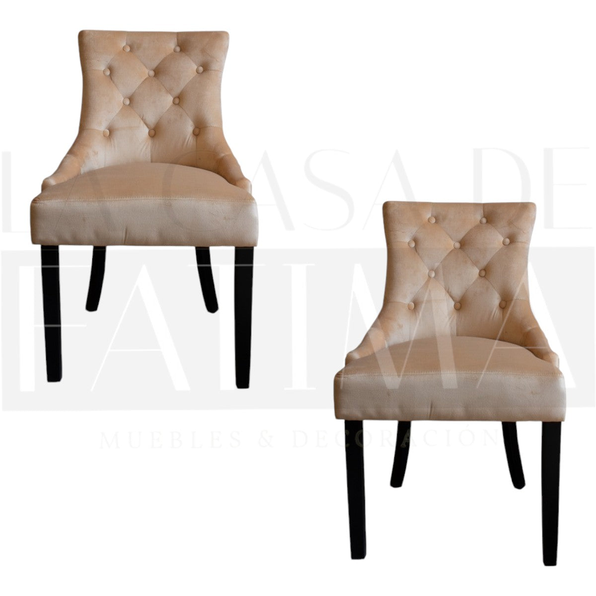 Set de 2 Sillas de Comedor Felpa Aberdeen