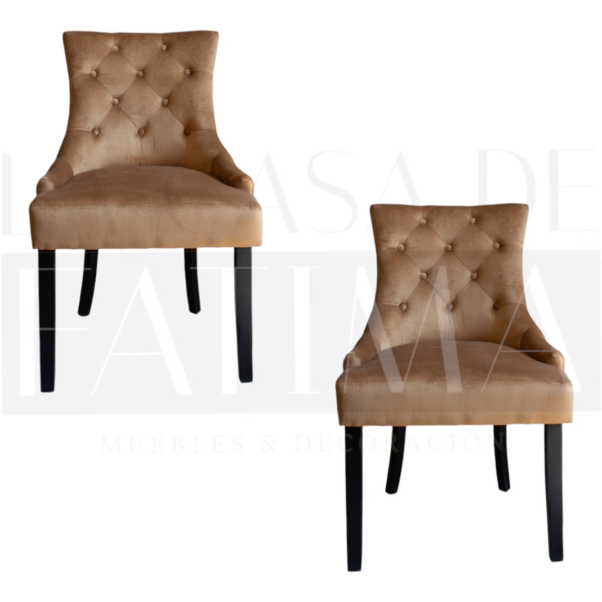 Set de 2 Sillas de Comedor Felpa Aberdeen