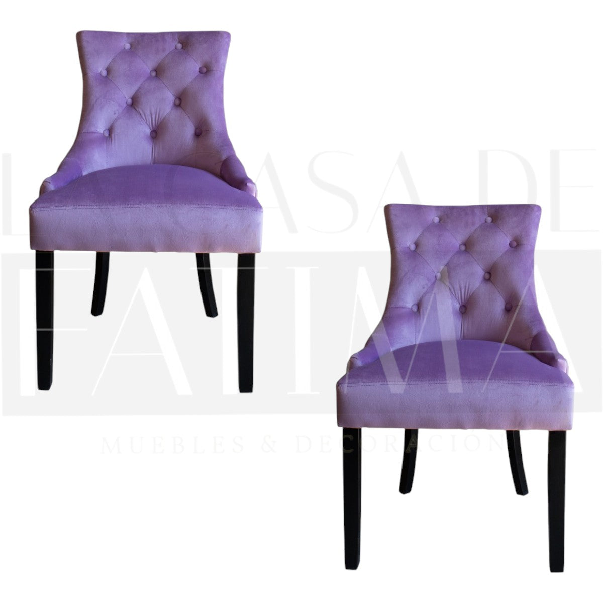Set de 2 Sillas de Comedor Felpa Aberdeen