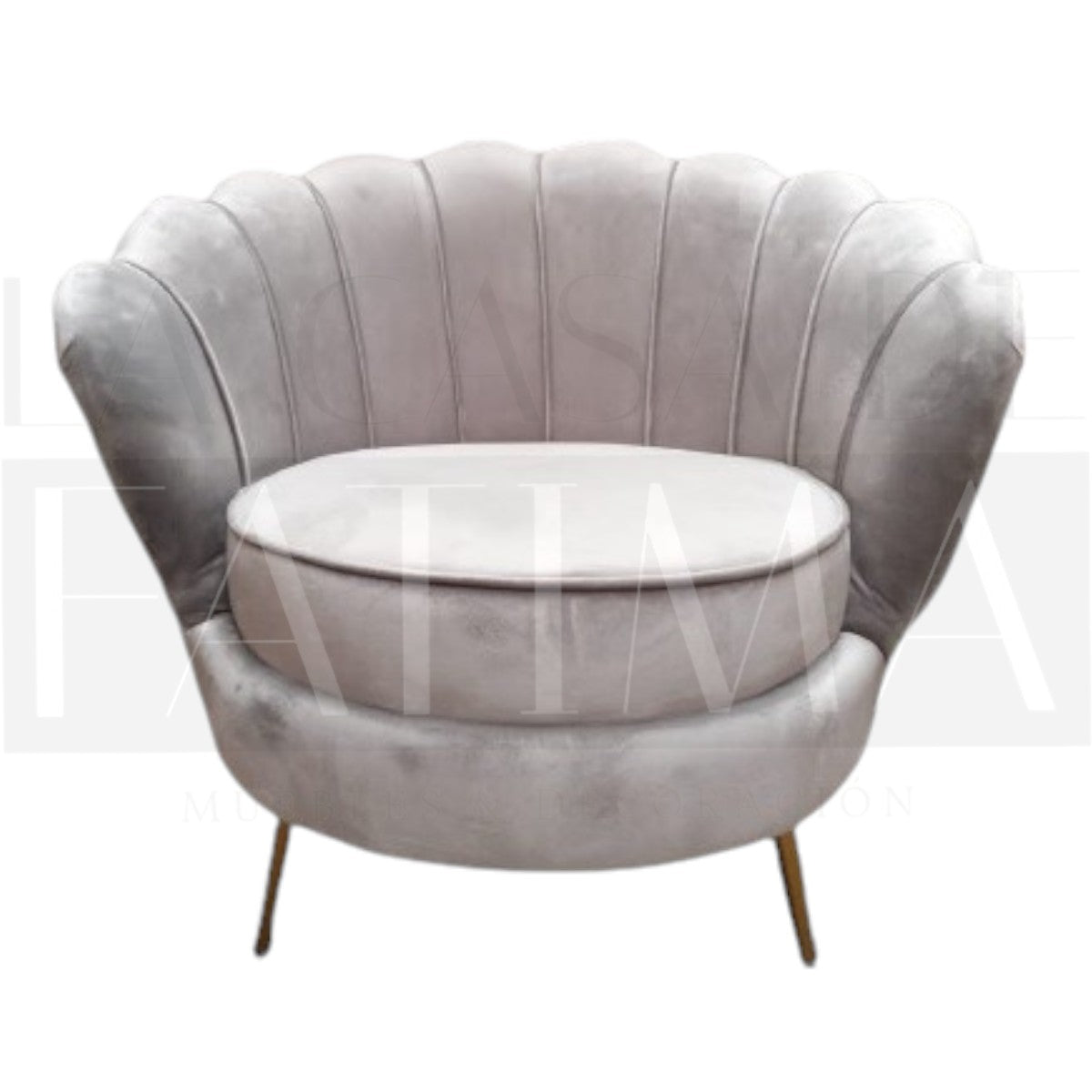 Sillón de Felpa Ostra GRIS