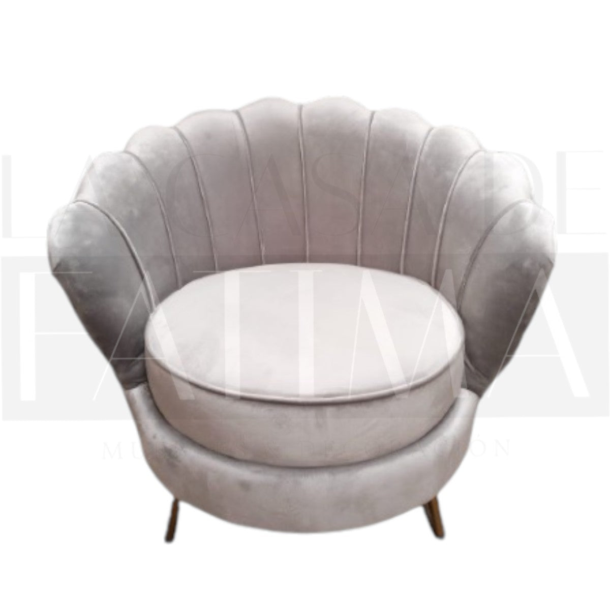 Sillón de Felpa Ostra GRIS