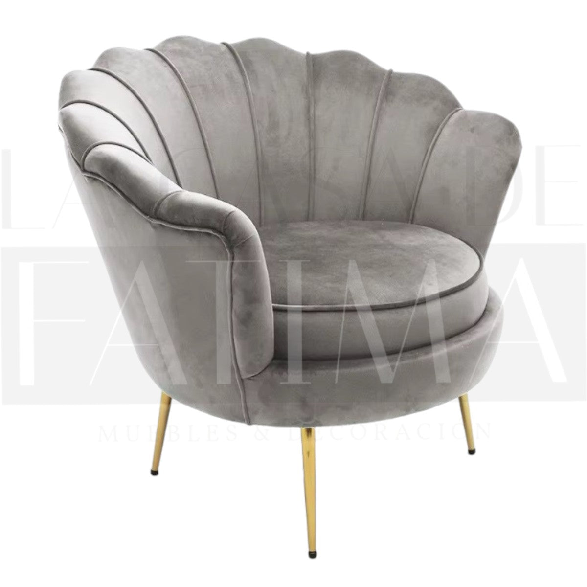 Sillón de Felpa Ostra GRIS