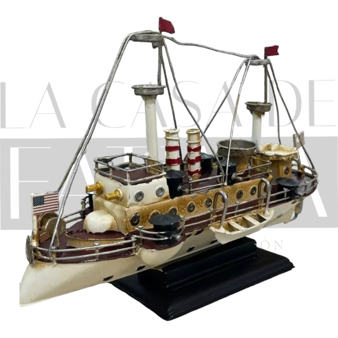 Figura Decorativa Barco USA Vintage