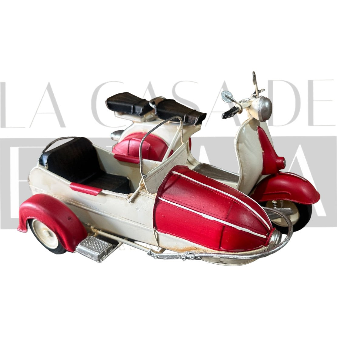 Figura Decorativa Moto Side Car Vintage