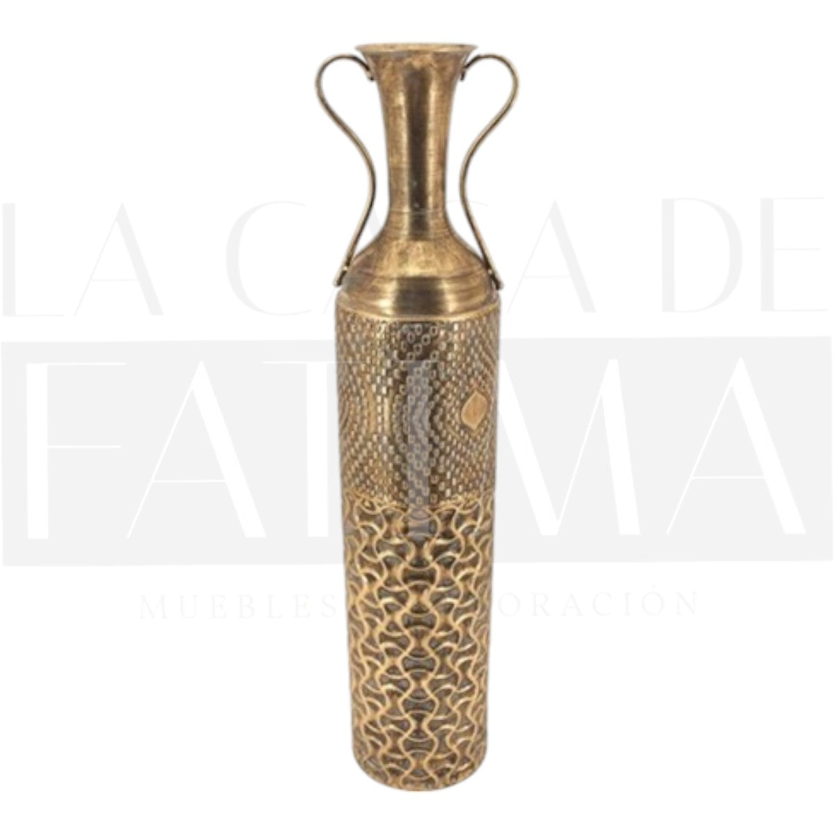 Jarrón Metálico Tubular color Bronce