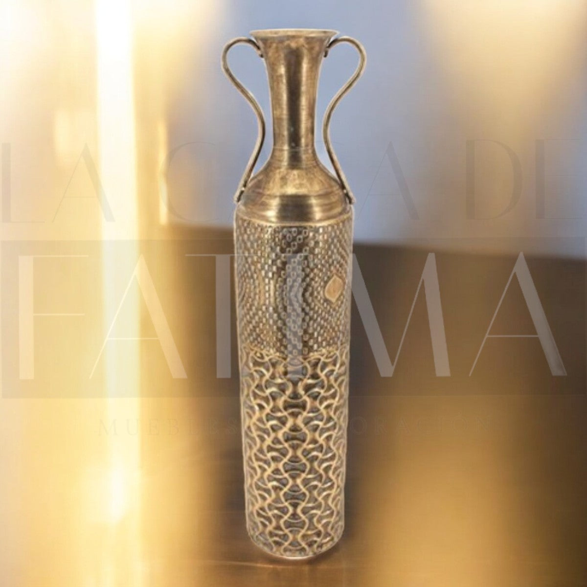 Jarrón Metálico Tubular color Bronce