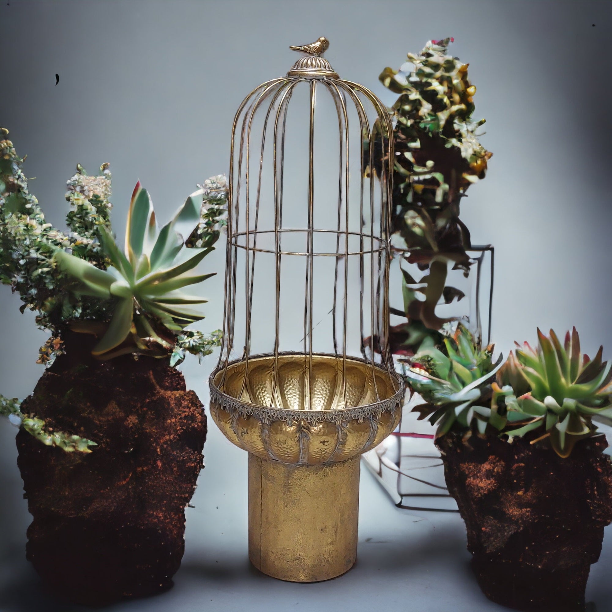 Candelabro Fanal tipo Jaula con Base