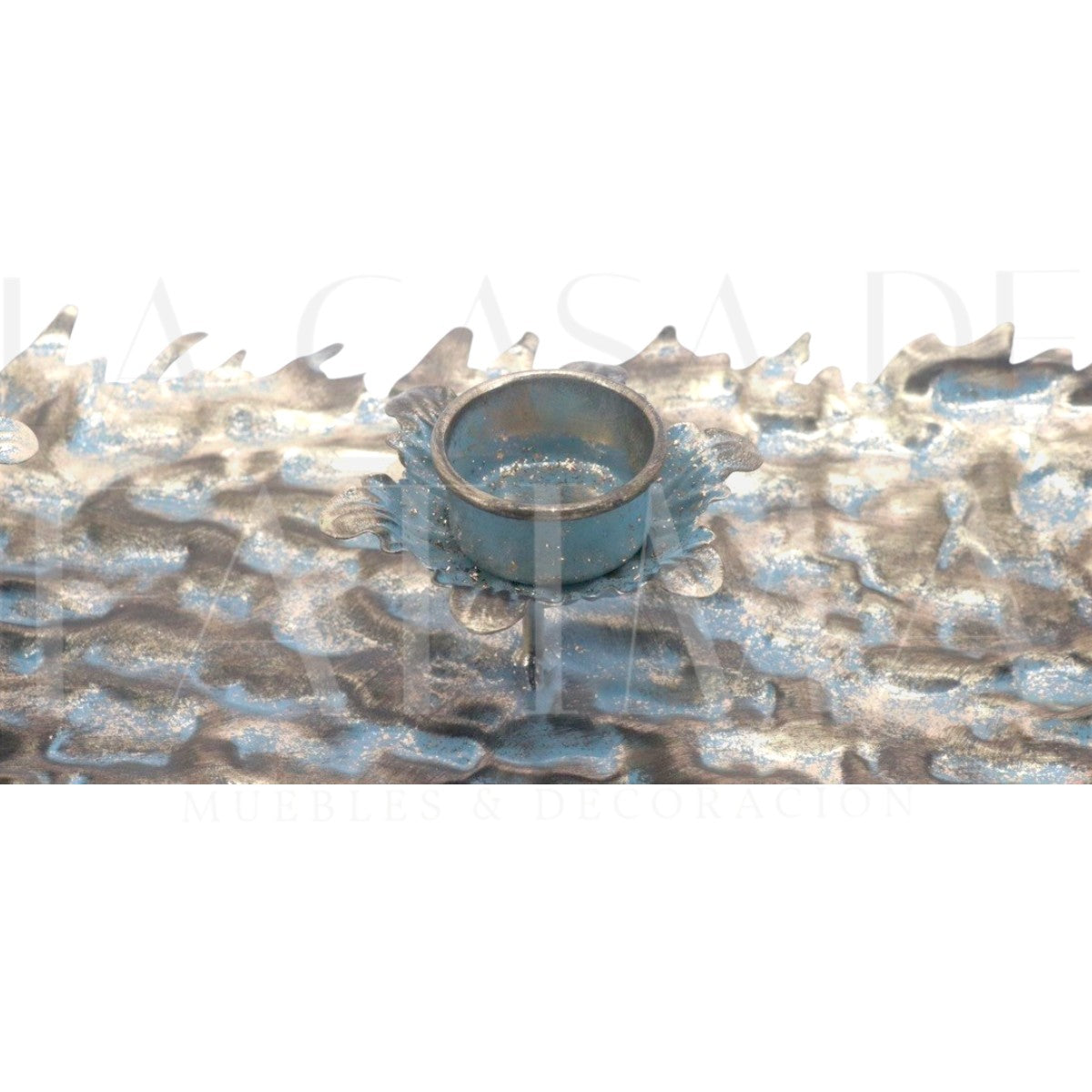 Candelabro Metálico Hoja 3 Velas